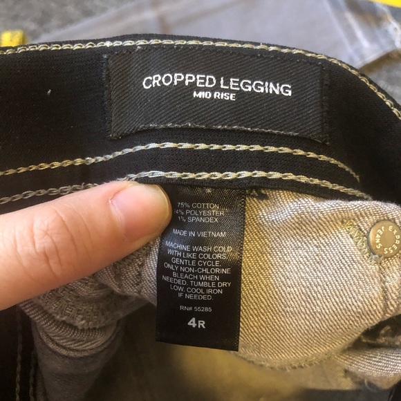 Express Cropped Mid Rise Gray Leggings - Picture 3 of 4